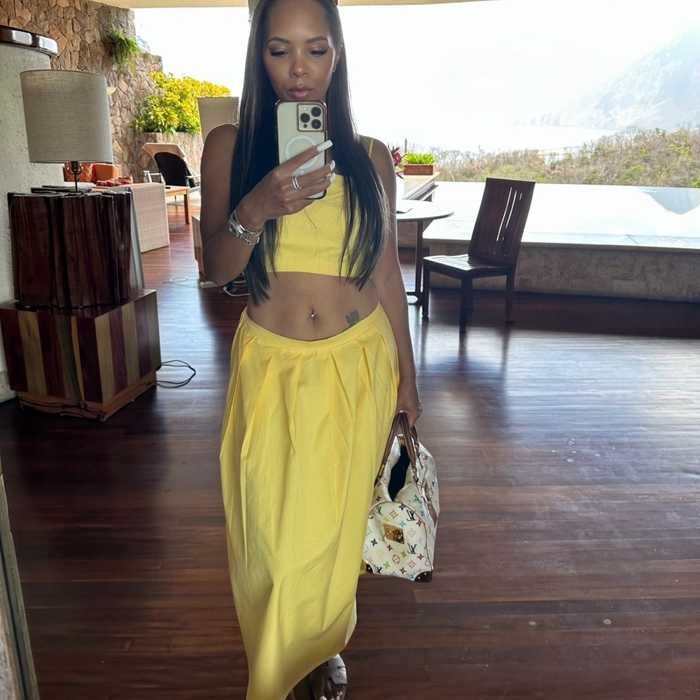 Banana Republic Yellow  Maxi A-Line Skirt